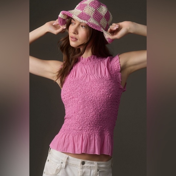 Anthropologie Tops - Anthropologie Textured Smocked Tank